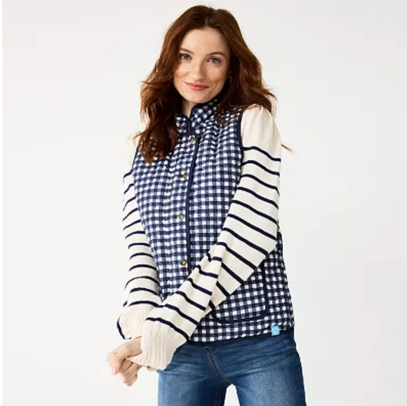 Draper James Jackets & Blazers - DRAPER JAMES RSVP Reversible Quilted Checkered Vest Size Medium